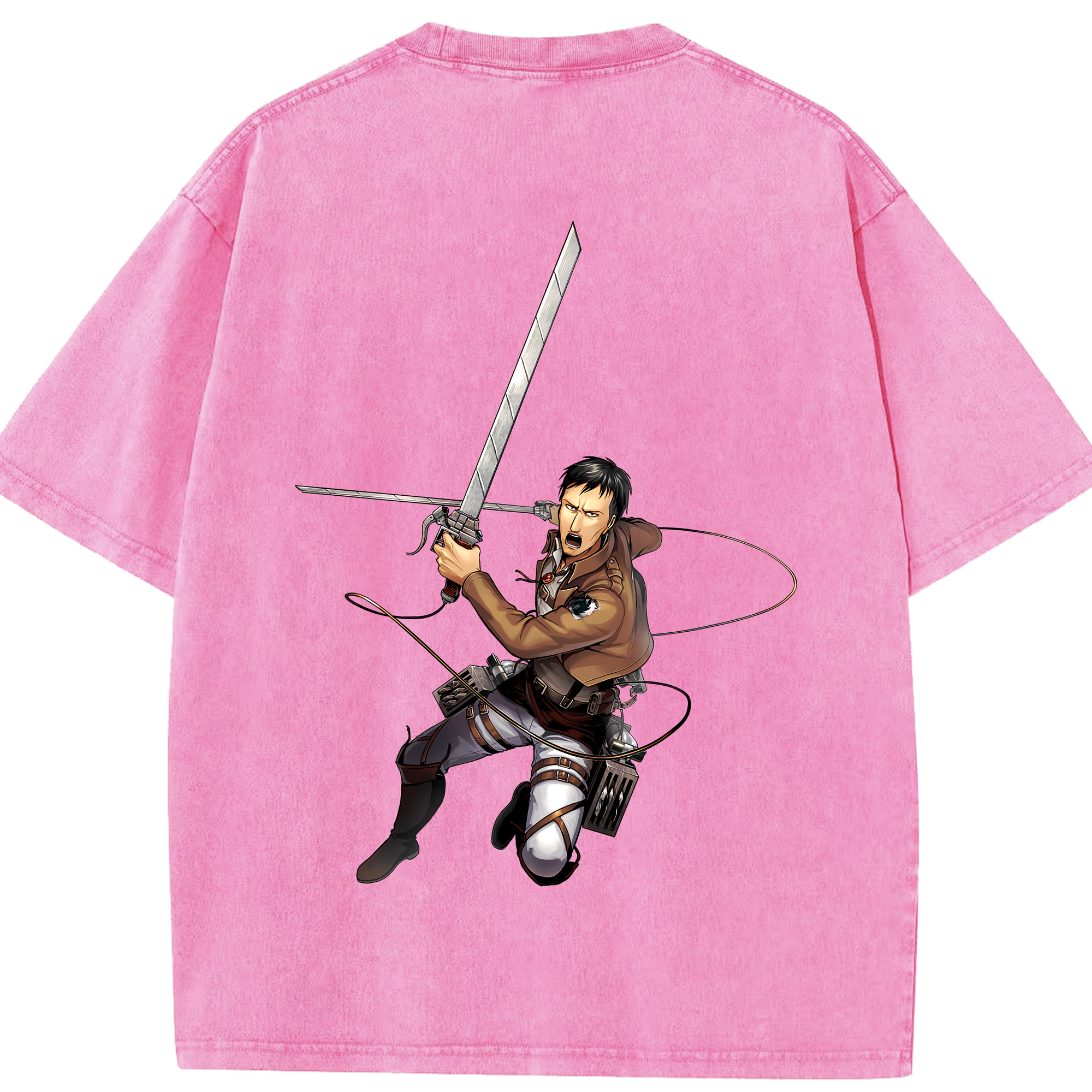 （画像用） 進撃の巨人 Attack on Titan 綿100% ヴィンテージ風 半袖Tシャツ（背面プリント）